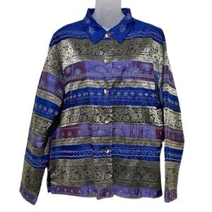 Chico's Blue and Gold Jacket or Shacket